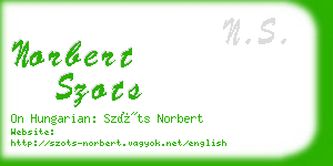 norbert szots business card